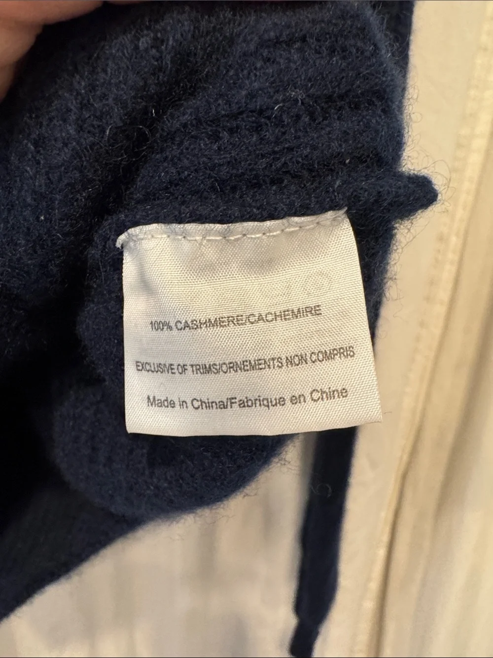 Tory Burch Navy Ribbed Button-Up Women's cashmere Sweater - Picture 5 of 8
